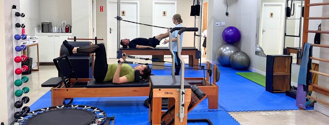 Aula de Pilates na KT Fisio em Jundiaí